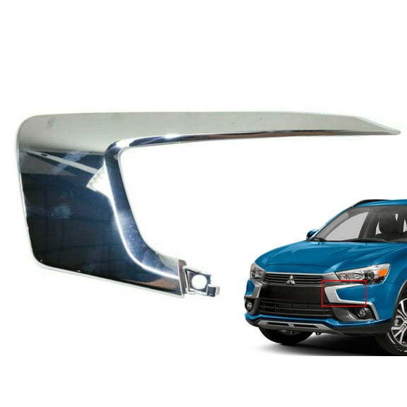 2016 2017 2018 2019 Compatible With Mitsubishi Outlander Sport Left Side Front Bumper Chrome Trim Upper Molding Driver
