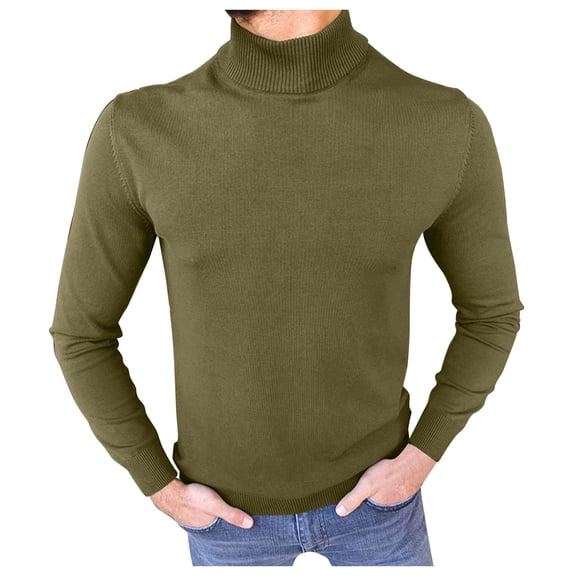Vedolay Men's Fall Sweater Long Sleeve Knit Pullover Warm Tops Casual Winter Army Green,L