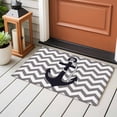 thumbnail image 5 of Grey Zigzag Entryway Rug 2x3 Area Rug Washable Indoor Doormat Small Bathroom Rugs Non-Slip Low Pile Accent Throw Rugs Coastal Nautical Anchor Stripes Floor Carpet for Kitchen Bedroom Entrance, 5 of 9