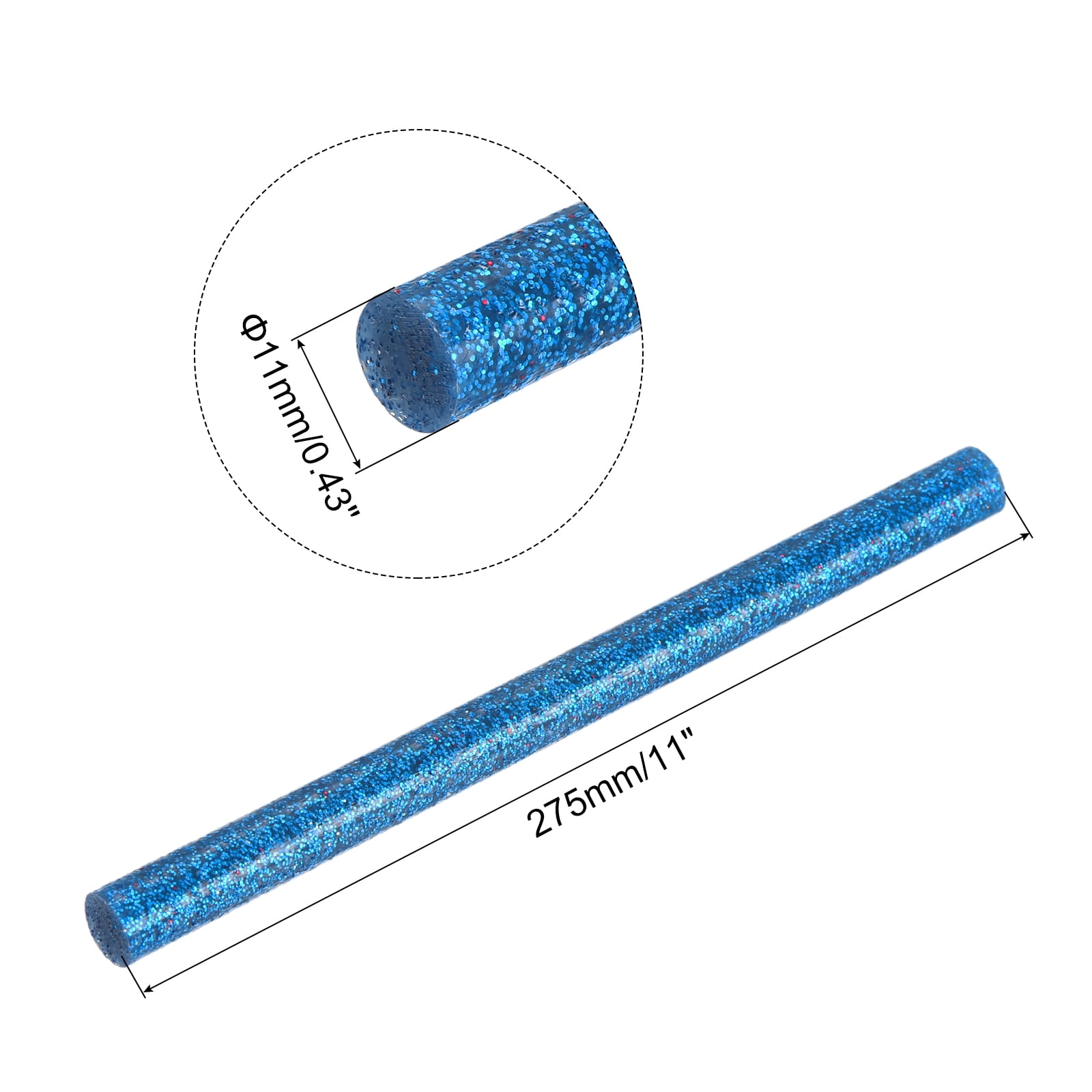 Unique Bargains 20pcs Hot Melt Glue Gun Sticks,275mm x 11mm for Most Glue Gun,Glitter Blue
