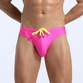 thumbnail image 4 of guisaled Men Swim Brief Sexy Bikini Swimwear Low Rise Quick Dry Swim Thong Solid Colors Strech Comfort Swimming Trunks with Drawstring, 4 of 8
