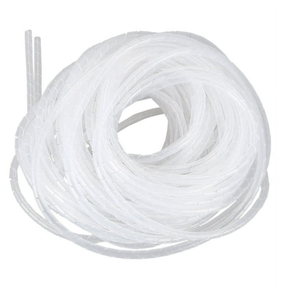 Cable Wire Organizer Manager Spiral Wrap Band 6mm Dia 15M Length Whitemk8692