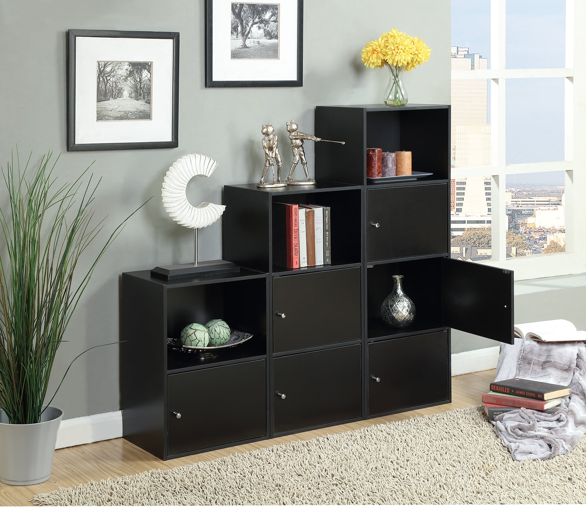 Convenience Concepts X-Tra Storage 2-Door Modular Cabinet, Black