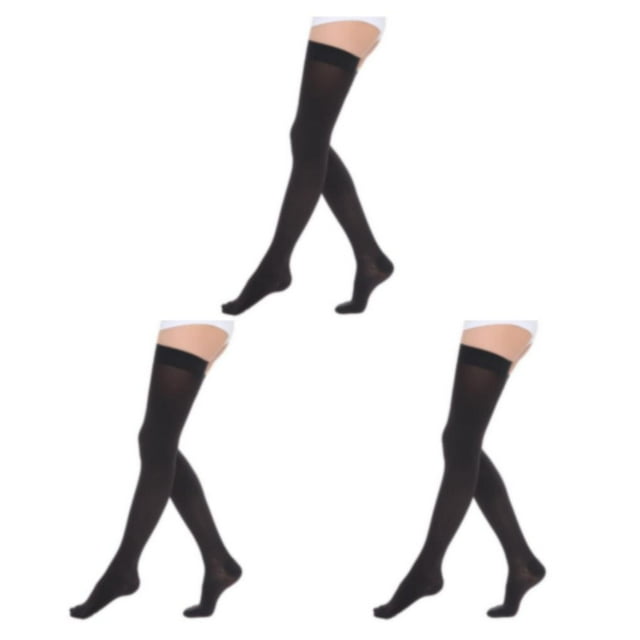 Wweixi Comfortable And Soft Compression Stockings Stay Active Stay Comfortable Toe wrapping - black L 3Set
