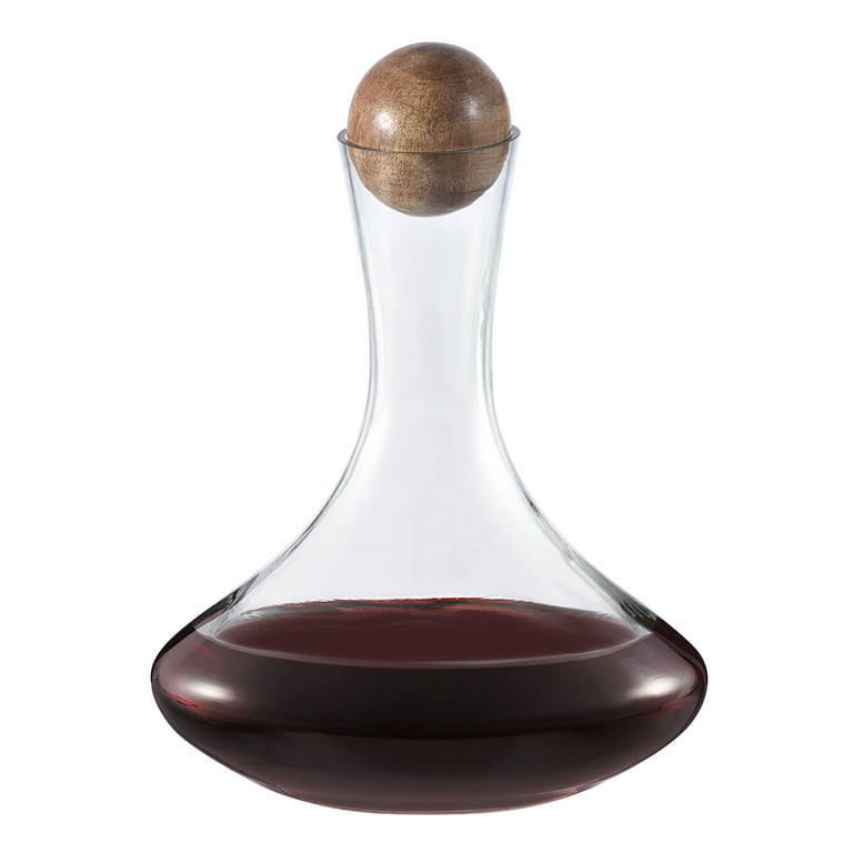 Better Homes & Gardens Glass Wine Decanter with Wooden Sphere