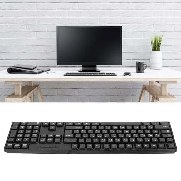 LHCER Computer Keyboards Ergonomic Design Durable USB Wired Arabic English Mechanical Keyboard For PC Laptops,Gaming Mechanical Keyboard,Keyboard Gaming