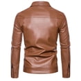 thumbnail image 4 of Maoxin Mens Leather Jacket Men's Collar Leather Jacket Casual Loose Men's Leather Jacket Solid Color Long Sleeved Hooded Leather Jacket/jacket Leather Jacket Men, 4 of 4