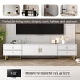 thumbnail image 4 of Aukfa 70 inch TV Stand for 65" 75" TV, Entertainment Center with Storage for Living Room, White, 4 of 8