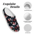 thumbnail image 5 of Haiem Rose Flowers Print Women's Fuzzy Memory Foam House Slipper Cozy Home Footwear Non-slip Winter Slippers-44/45, 5 of 7