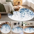 thumbnail image 6 of Blue Eucalyptus Leaves Round Area Rug 3 FT, Small Kitchen Bathroom Mat, Summer Botanical Weeping Washable Indoor Outdoor Throw Runner Carpet Non-Shedding Doormat for Table Shower Sofa Entryway, 6 of 9