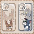 thumbnail image 2 of Funda de silicona suave con dibujo de ratón y gato para iPhone, carcasa transparente para modelos 14 Pro Max, 13, 12, 11 Mini, XR, XS, X, 8, 7, 6, 6S Plus, SE 2020 Fivean unisex, 2 of 2