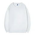 thumbnail image 3 of Mens Basic Sweatshirts 2 Pcs Long Sleeve Cotton Sweatshirt Crew Neck Pullover Comfortable Casual Sweat Shirts for Men White, 2XL, 3 of 7