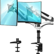 Dual Monitor Stand, Fits Two 13 to 27" Flat, Double Gas Spring Arm Desk Monitor Mount Bracket, Max 100x100 Holds up to 17.6lbs
