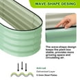 thumbnail image 5 of 2 Pcs 4.5x2x1ft Galvanized Raised Garden Bed Outdoor,Planters for Outdoor Plants,Open-Ended Base Planter Raised Boxes,Oval Metal Planter Box for Vegetables, Flowers, Fruits,Rubber Edge, 5 of 9