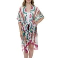 thumbnail image 2 of Women's Kimono Summer Floral Print Super Light Long Top Cover Beachwear Dress, Red, One Size, 2 of 2