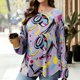 thumbnail image 1 of TaTaai Stretchy Lightweight Printed Women's Loose Fit Long Sleeve Round Neck Top Sophisticated for Commute Work Daily Casual Gift, 1 of 7