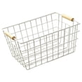 thumbnail image 4 of Cesta de almacenamiento de hierro, decoración de granja, cesta de picnic multiusos fácil de transportar para Blanco S, 4 of 9