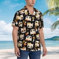 thumbnail image 5 of Daiia Flower Fox Hawaiian Shirt for Men Gentle Cotton Regular Short Sleeve Casual-Small, 5 of 9