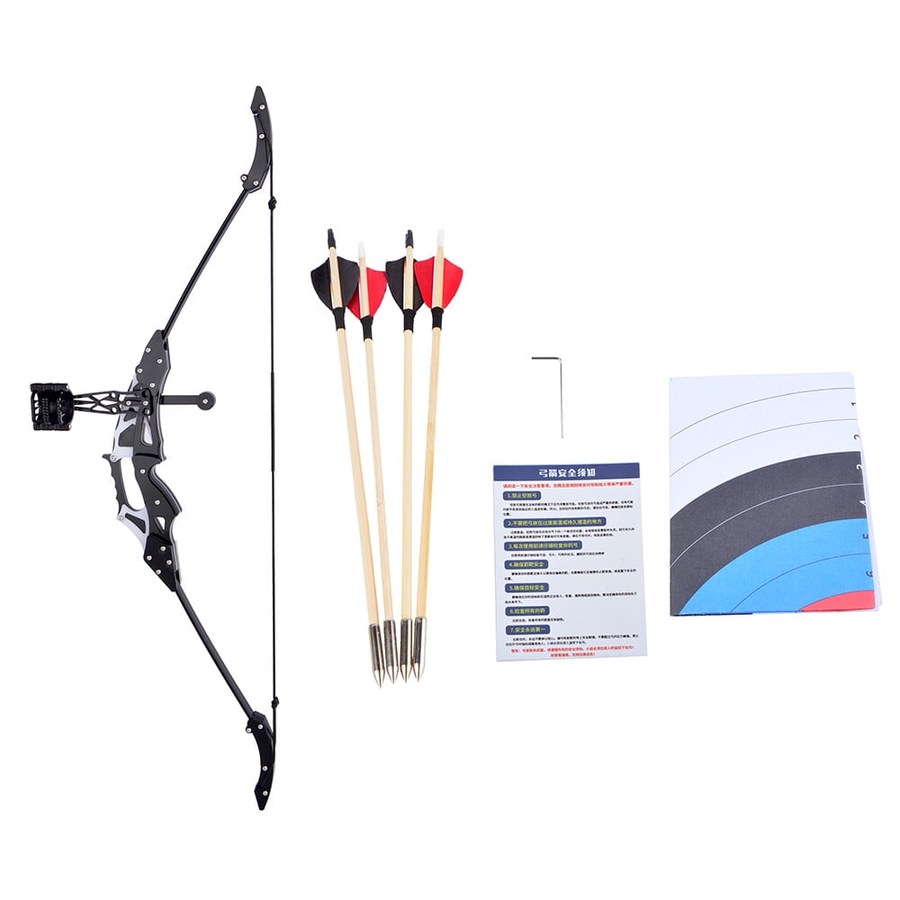 19"18Ibs Archery Mini Recurve Bow Kit High Elastic Fiber Limbs Kid Target