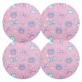 thumbnail image 4 of 15 Inch Round Grid Plate Mats Heat Non-Slip Resistant PVC Placemats for Kitchen Dining Table Decor Dog Paw Prints and Bows 4PCS, 4 of 5