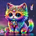 thumbnail image 1 of (DG481) Lleno Diamantes Serie Dibujos Animados Gatitos Enjoyados Resina 30*30CM, 1 of 9