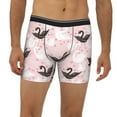 thumbnail image 2 of Cauagu Swan And Flowers2 Print Men's Boxer Briefs, Funny & Cute Underwear Elastic Waistband Briefs Ideal Gift for Men,1-Pack, 2 of 7