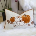 thumbnail image 2 of Throw Blankets, Embroidered Pumpkin Lumbar Throw Pillow - Fall Harvest Accent Cushion, Rust Weighted Blanket,Polyester Bed Pillows, Household Supplies & Décor Bedding Blankets & Pillows, 2 of 5