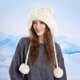 thumbnail image 4 of Sombreros de invierno para mujer, con orejeras y forro polar, de punto, con gran circunferencia de la cabeza., 4 of 4