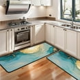 thumbnail image 3 of Kitchen Rugs Sets Of 2,Blue Gold Marble Pattern Anti Fatigue Kitchen Mat Rugs Non Slip Washable,Decorative Kitchen Floor Mats for Kitchen,Sink,Laundry,17"x47"+17"x47", 3 of 5