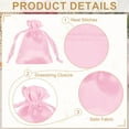 thumbnail image 3 of Uxcell 3 x 4 Inch Satin Bags with Drawstring, Gift Bags for Jewelry Candy Christmas Party 6 Pcs Pink, 3 of 7