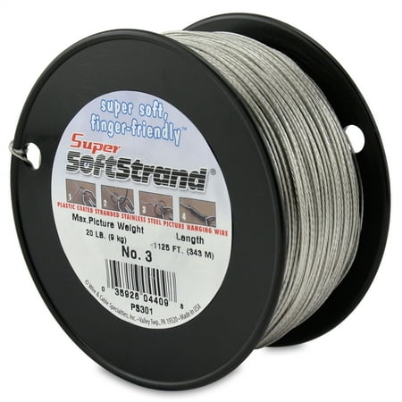 

SuperSoftstrand Size 6 - 275-Feet Picture Wire Vinyl Coated Stranded Stainless Steel