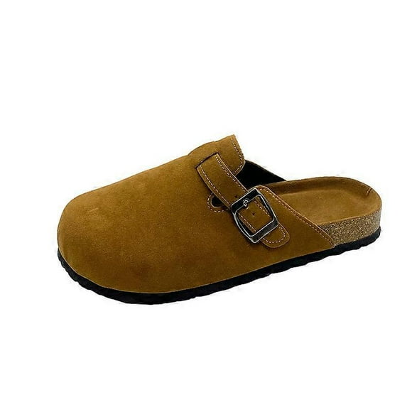Fur and leather autumn and winter new Birkenstock low-top casual versatile women's boots solid color simple single shoes