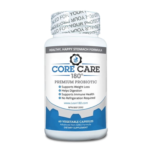 Core Care 180 - Best Probiotics for Weight Loss - Gut Health for Men and Women - All Natural Diet Supplement - Helps Digestion - Reduces Bloating Constipation Gas (30 Day Supply)
