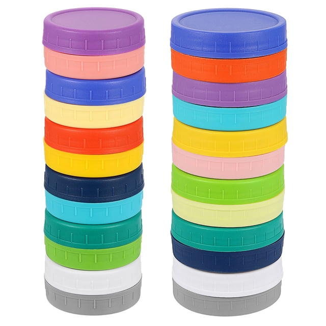 Uxcell 24Pack Mason Jar Lid with Silicone Ring, 12 Regular Mouth&12 Wide Mouth