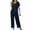 Blue#02, variant on 2 Piece Sets for Women Going Out Trendy V Neck Button Down Top Elastic Waist Lace Pants Suit Soft Breathable Cotton Linen Womens Lounge Set Casual Loose Solid Color Summer Outfits 2XL