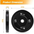 thumbnail image 3 of Olym-Pic Bumper Plates Set, 2-Inch Universal Fit Rubber Weight Plates with Steel Insert for Home Gym & Strength Training, 3 of 8