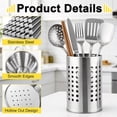 thumbnail image 3 of GARITIN 2 Pcs Stainless Steel Cooking Utensil Holder, Kitchen Utensil Holder, Utensil Organizers for Kitchen Countertop, Kitchen Home Office, 3 of 7