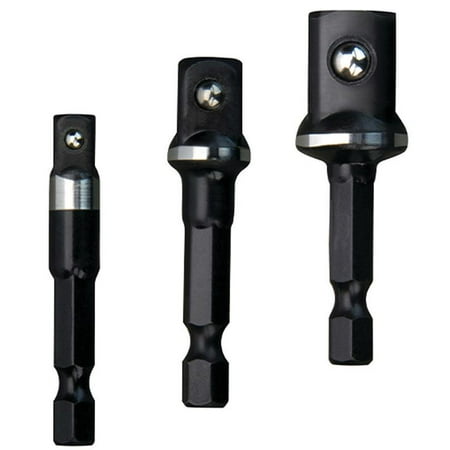 - Shockwave 48-32-5033 Socket Adapter Set, 1/4 in Hexagonal Drive, 1-7/8 in, Steel