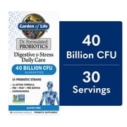 Garden of Life Dr. Formulated Digestive & Stress Probiotic Capsules, 40 Billion CFU - 14 Probiotic Strains with Ashwagandha, 30 Count