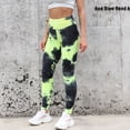 thumbnail image 5 of SONXAHE Women's Tie Dye Textured Leggings High Rise Slim Cut Daily Gym Training Pants, 5 of 7