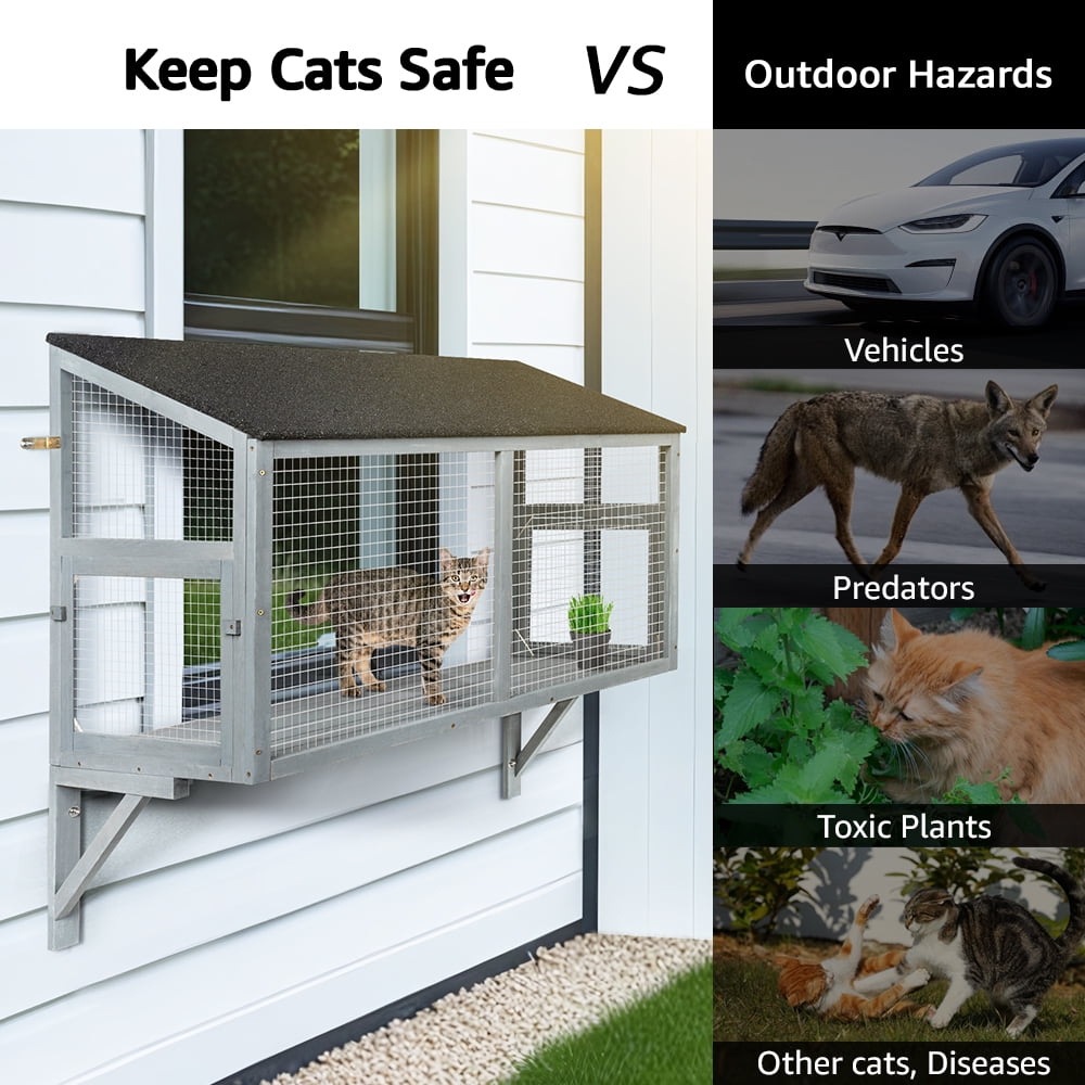 unipaws Cat Catio, Window Box Enclosure for Indoor Cats