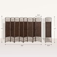 thumbnail image 2 of 8-Panel Folding Privacy Screen, Brown Diamond Woven Paper Fiber Room Divider with Pine Wood Frame, No Assembly Required for Home & Office, 2 of 7