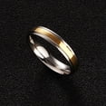 thumbnail image 3 of 4mm/6mm Gold Plated Bands 316L Stainless Steel Couple Rings Engagement Size 6-12, 3 of 8