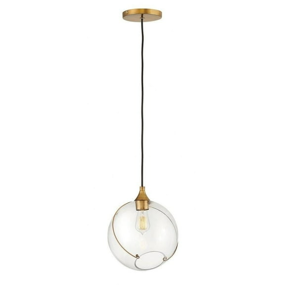 1 Light Small Pendant in Modern-Bohemian Style 10.75 inches Wide By 12.75 inches High-Heritage Brass Finish Bailey Street Home 81-Bel-3088254