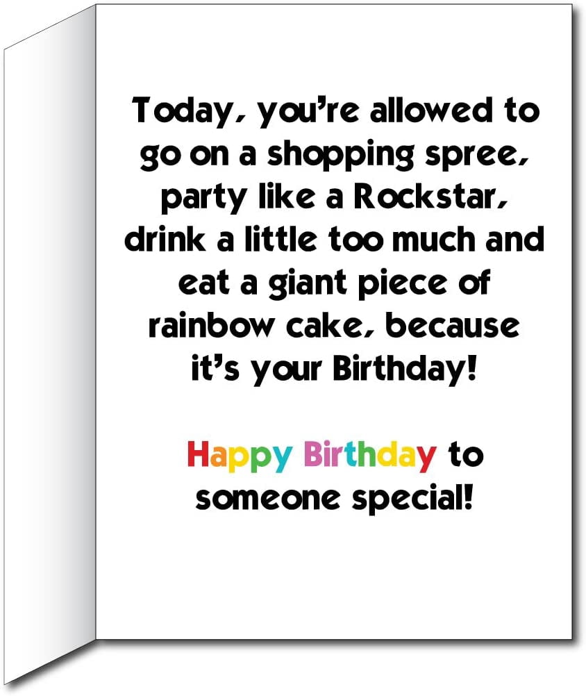 Victory Store 2'x3' Giant Rainbow Birthday Cake Birthday Card with Envelope