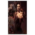 thumbnail image 2 of Sexy Nude Woman in Burning Paper - Large Portrait Canvas Art Print, 2 of 3