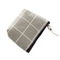 thumbnail image 1 of Coin Purse Cotton Linen Checked Coin Pouch Change Purse Mini Storage Pouch, 1 of 6
