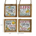 thumbnail image 2 of IH Casa Decor Framed Square Wood Hanger Lemon Asstd - Ensemble De 4, 2 of 3