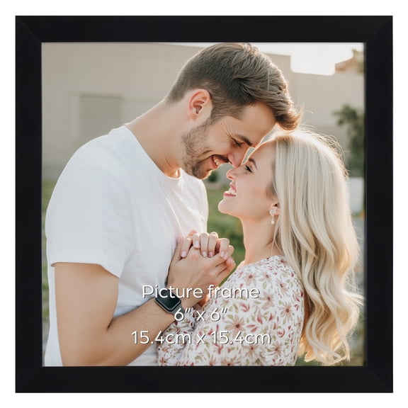 6x6 Black Picture Frame, 1 Pack - Photo Frame for Wall Display