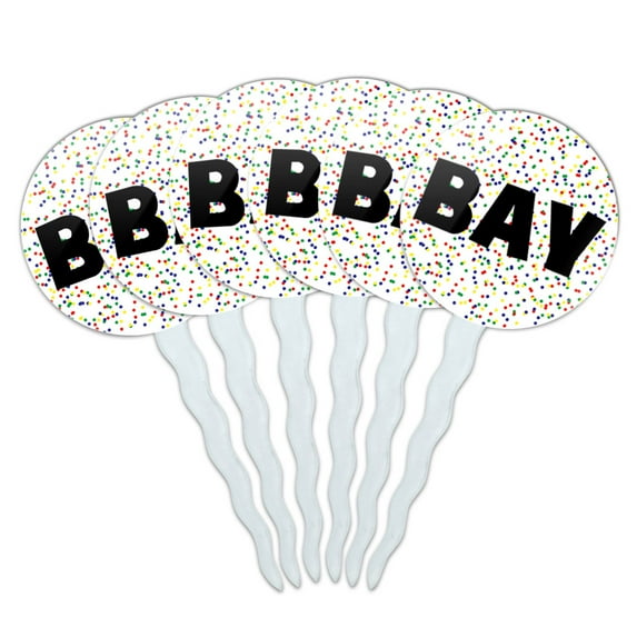 Bay Cupcake Picks Toppers - Set of 6 - Mutlicolored Speckles